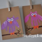 hand print owl paintings