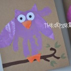 owl hand print art - thekarpiuks